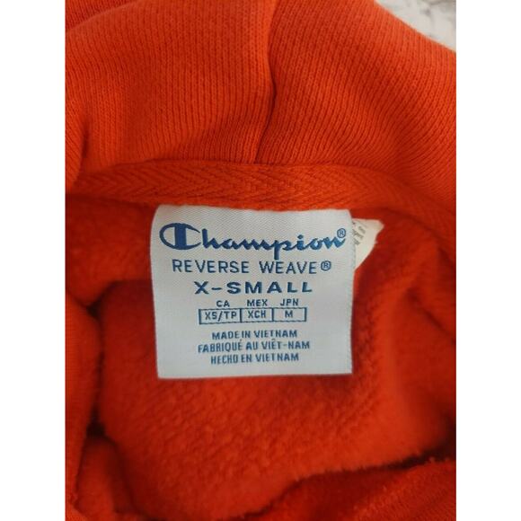 Champion Reverse Weave Boyfriend Hoodie Polka Dot Spellout Womens Junior XS - Picture 8 of 9